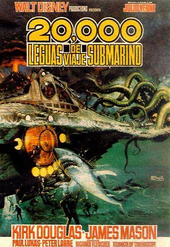 Spanisches Filmplakat zu 20 000 Meilen unter dem Meer
